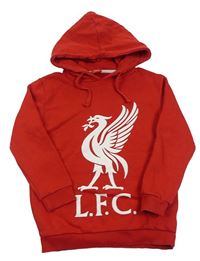 Červená fotbalová mikina FC Liverpool a kapucí 