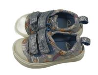 Šedo-modré boty s obrázky Clarks vel.21