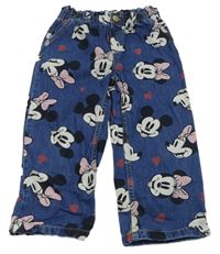 Modré rifle s Minnie a Mickey Mousem H&M