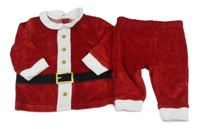 2set- červeno-bílá sametová mikina+ kalhoty- Santa Claus F&F