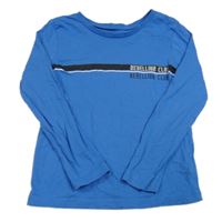 Modré triko s proužkem a nápisem zn. George