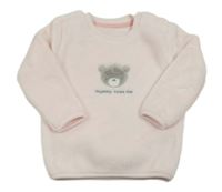 Světlerůžová chlupatá mikina s medvědem Little nutmeg