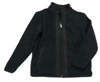 Černá fleecovo/šusťáková propínací mikina Alive