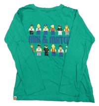 Zelené triko s lego panáčky 