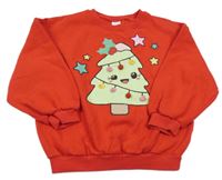 Červená mikina se stromečkem Next