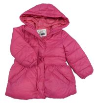 Malinová šusťáková zimní bunda s kapucí M&S