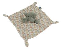 Nové - Bílý puntíkatý plyšový usínáček se slony