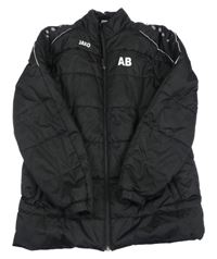 Černá šusťáková zateplená bunda s logem Jako