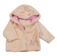 Lososová fleecová bunda se sovou a  kapucí Ergee