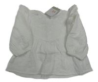 Nové - bílá mušelínová halenka s kytičkami Primark