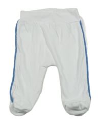 Bílé polodupky s proužkem 