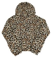 Béžovo-hnědo-černá crop mikina s kapucí F&F