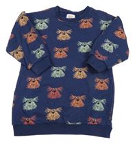 Tmavomodré teplákové šaty s pejsky John Lewis