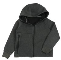 Tmavošedá propínací tech fleece mikina s kapucí Nutmeg