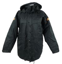 Pánská černá šusťáková jarní bunda s kapucí 