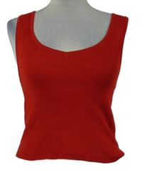 Dámský červený úpletový žebrovaný crop top Primark