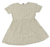 Smetanovo-černé vzorované bavlněné šaty Primark 