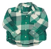 Zeleno-bílá kostkovaná košile H&M