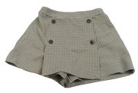 Smetanovo-černé vzorované sukňové kraťasy s knoflíky River Island
