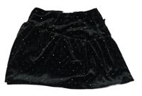 Černá sametová puntíkatá sukně Mango