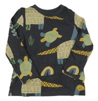 Tmavošedé triko s dinosaury George