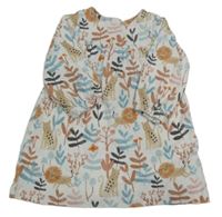 Bílé bavlněné šaty s listy a lvy M&S