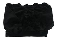 Černá sametová crop mikina s mašlemi 