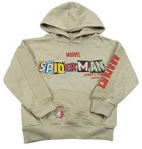 Béžová mikina s nápisem kapucí Marvel