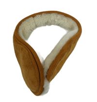 Hnědé semišové klapky na uši 