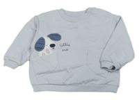 Světlemodrá mikina se psem a kapsami Next