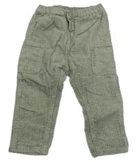 Světlekhaki podšité manšestráky s kapsami H&M