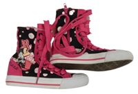Černo-fuchsiové vysoké plátěnky s Minnie Disney vel.27