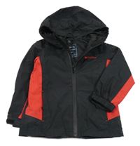 Černo-červená šusťáková funkční jarní bunda s kapucí Mountain Warehouse