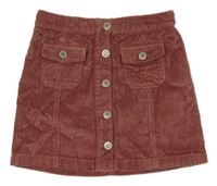 Starorůžová manšestrová propínací sukně TCM