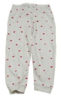 Bílé lehké tepláky se srdíčky H&M