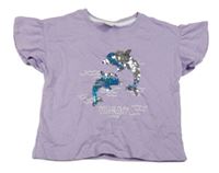 Lila tričko s překlápěcími flitry Kiki&Koko