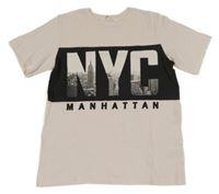 Světlerůžovo-antracitové tričko s nápisem H&M