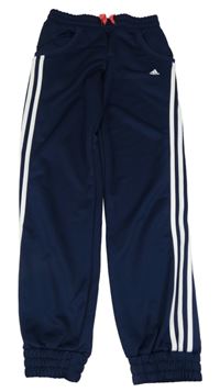 Tmavomodré sportovní tepláky Adidas