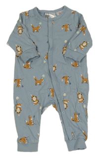 Světlemodrý overal s liškami H&M