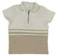 Smetanovo-hnědé polo tričko F&F