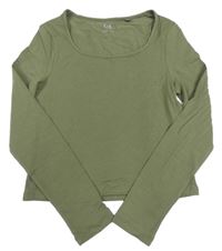 Khaki crop triko C&A