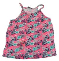 Neonově růžový top s květy zn. Primark