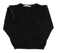 Černý propínací svetr s volánky H&M
