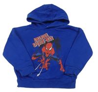 Kobaltově modrá mikina se Spider-manem a kapucí Marvel