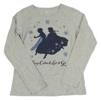 Šedé melírované triko s Frozen Disney