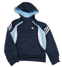 Tmavomodro-modro-bílá sportovní mikina s logem a kapucí Adidas