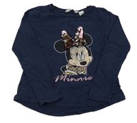 Tmavomodré triko s Minnie H&M