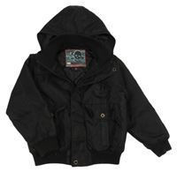 Černá šusťáková zimní bunda s kapucí Next