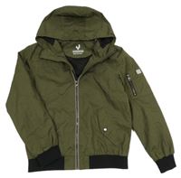 Khaki šusťáková jarní bunda s kapucí Ayacuho