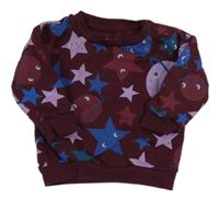 Vínová mikina s hvězdičkami a planetami Primark
